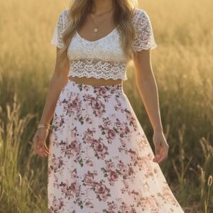 Forever21 floral maxi skirt